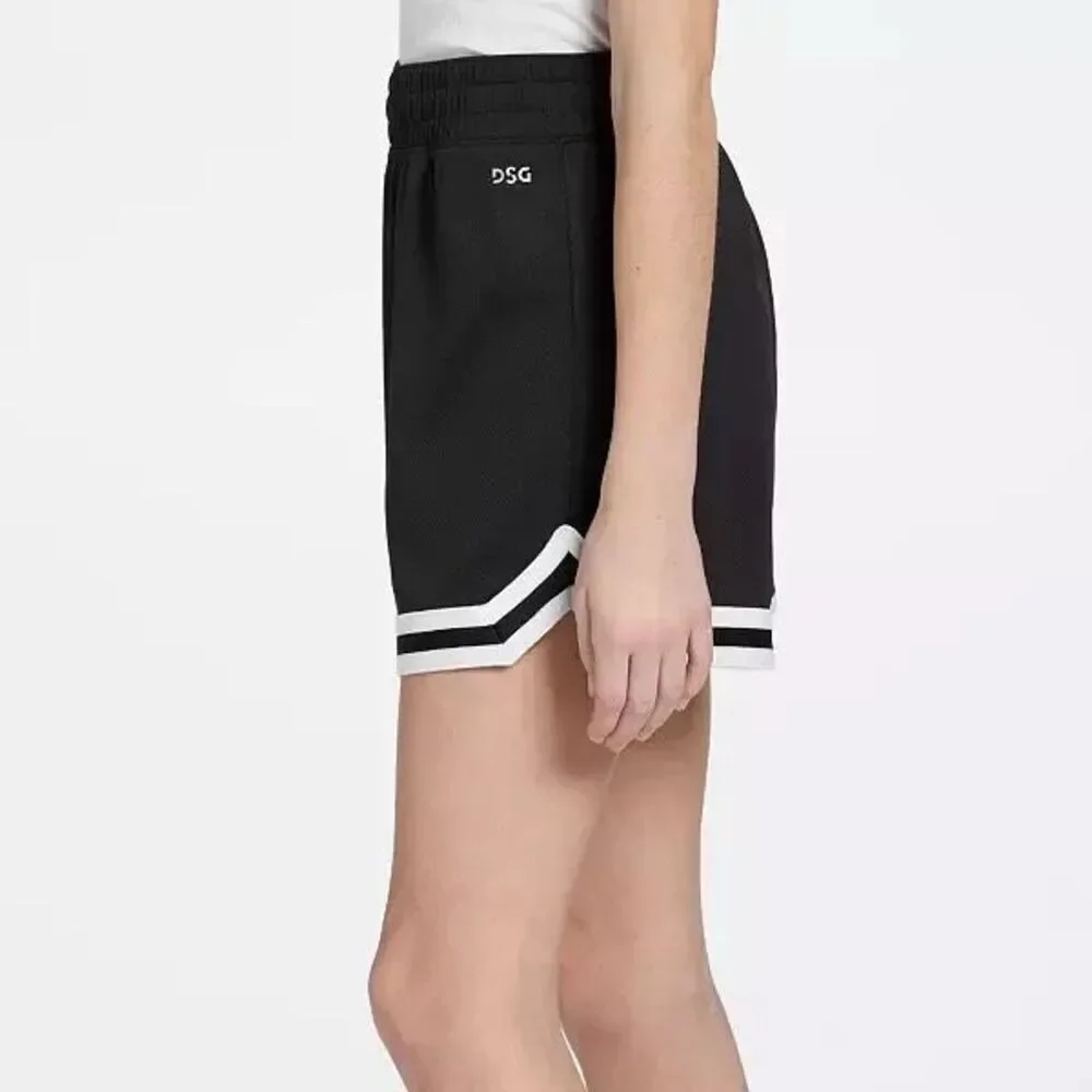 DSG MESH MID-RISE SHORTS GIRLS BLACK/WHITE size S 8-9 NWT